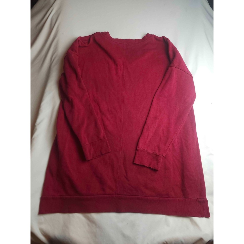 Zenana Outfitters Sweatshirt Womens 2X Maroon V-Neck Long Sleeve Knit Pullover - Picture 7 of 8